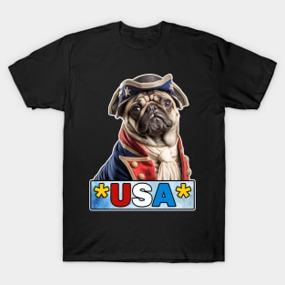 Patriotic Pug USA T-Shirt